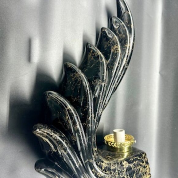 Vintage Deco Style Lamp, Wave/Flame Shape - Picture 3 of 8
